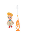 Soft Bristles Kid Compact Toothbrush with Doll Toy, Orange, Plastic - MARKET 99