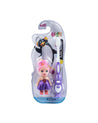 Soft Bristles Kid Compact Toothbrush with Doll Toy, Set, Violet, Plastic - MARKET 99