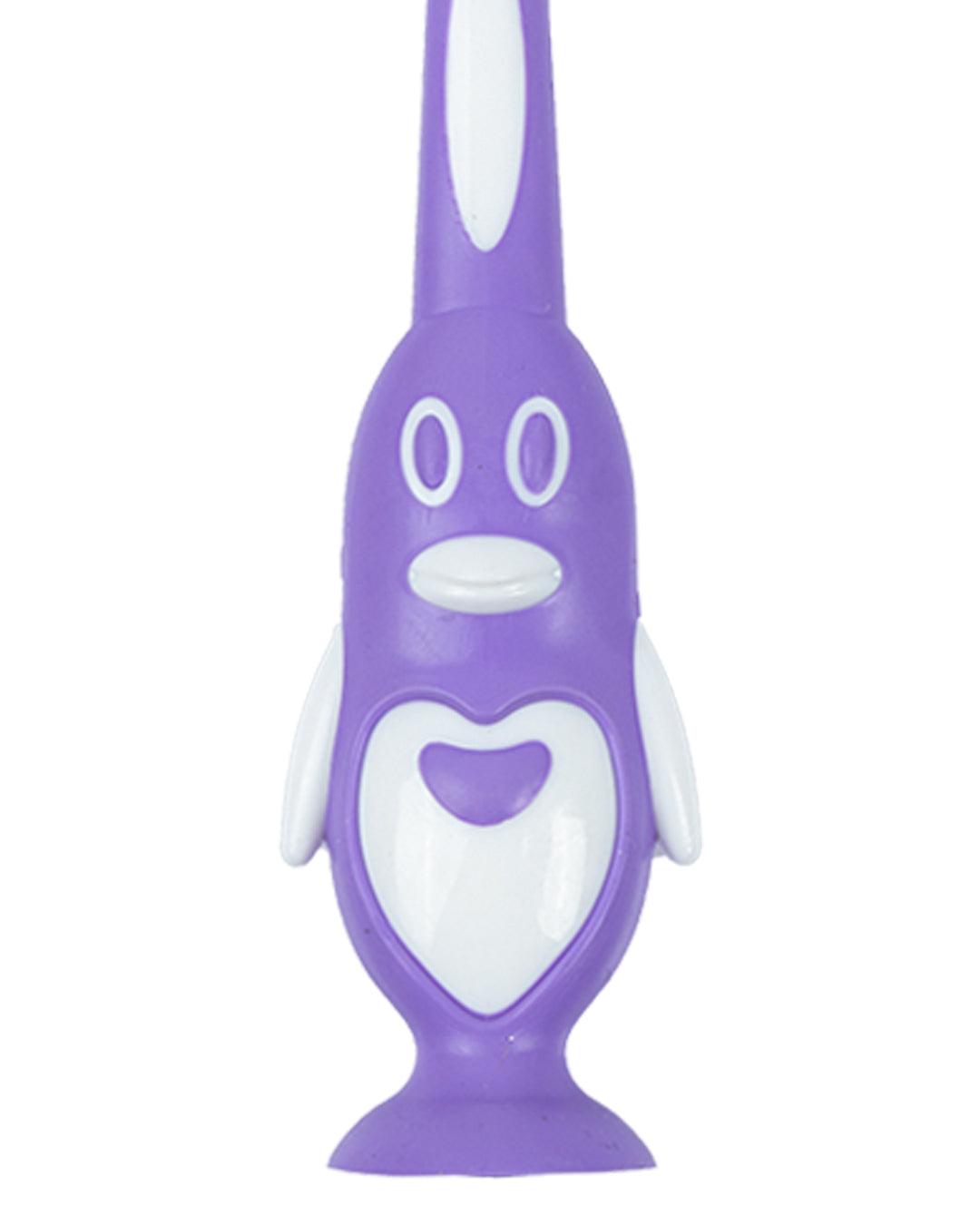 Soft Bristles Kid Compact Toothbrush with Doll Toy, Set, Violet, Plastic - MARKET 99