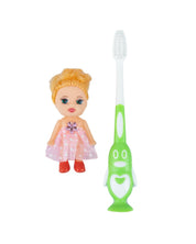 Soft Bristles Kid Toothbrush with Doll Toy, Green, Plastic - MARKET 99