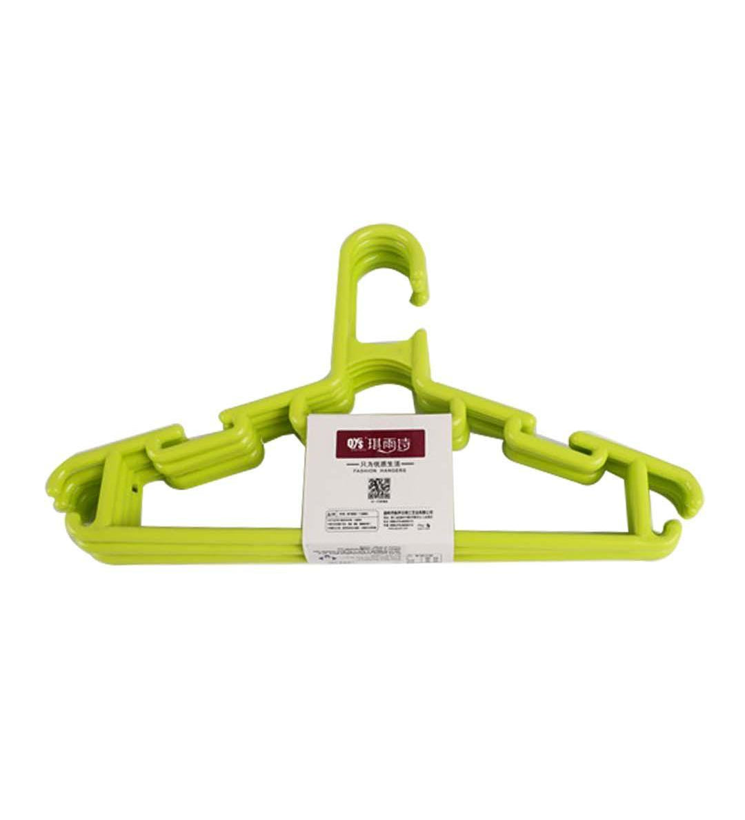 Solid Hangers, Green, Plastic, Set of 5 - MARKET 99