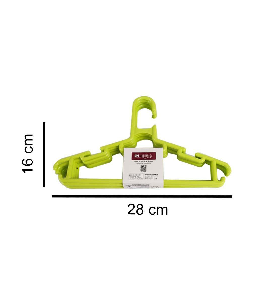 Solid Hangers, Green, Plastic, Set of 5 - MARKET 99