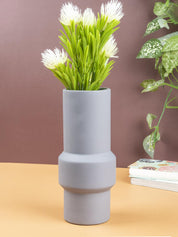 Solid Vase, Grey, Ceramic - MARKET 99