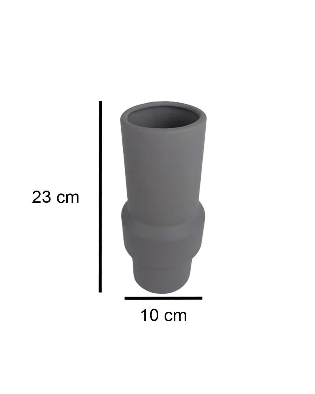 Solid Vase, Grey, Ceramic - MARKET 99