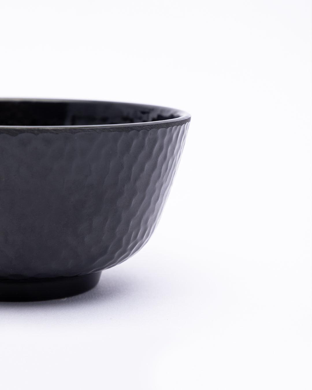 Soup Bowl, Hammered, Melamine, Black, Set of 6 - MARKET 99