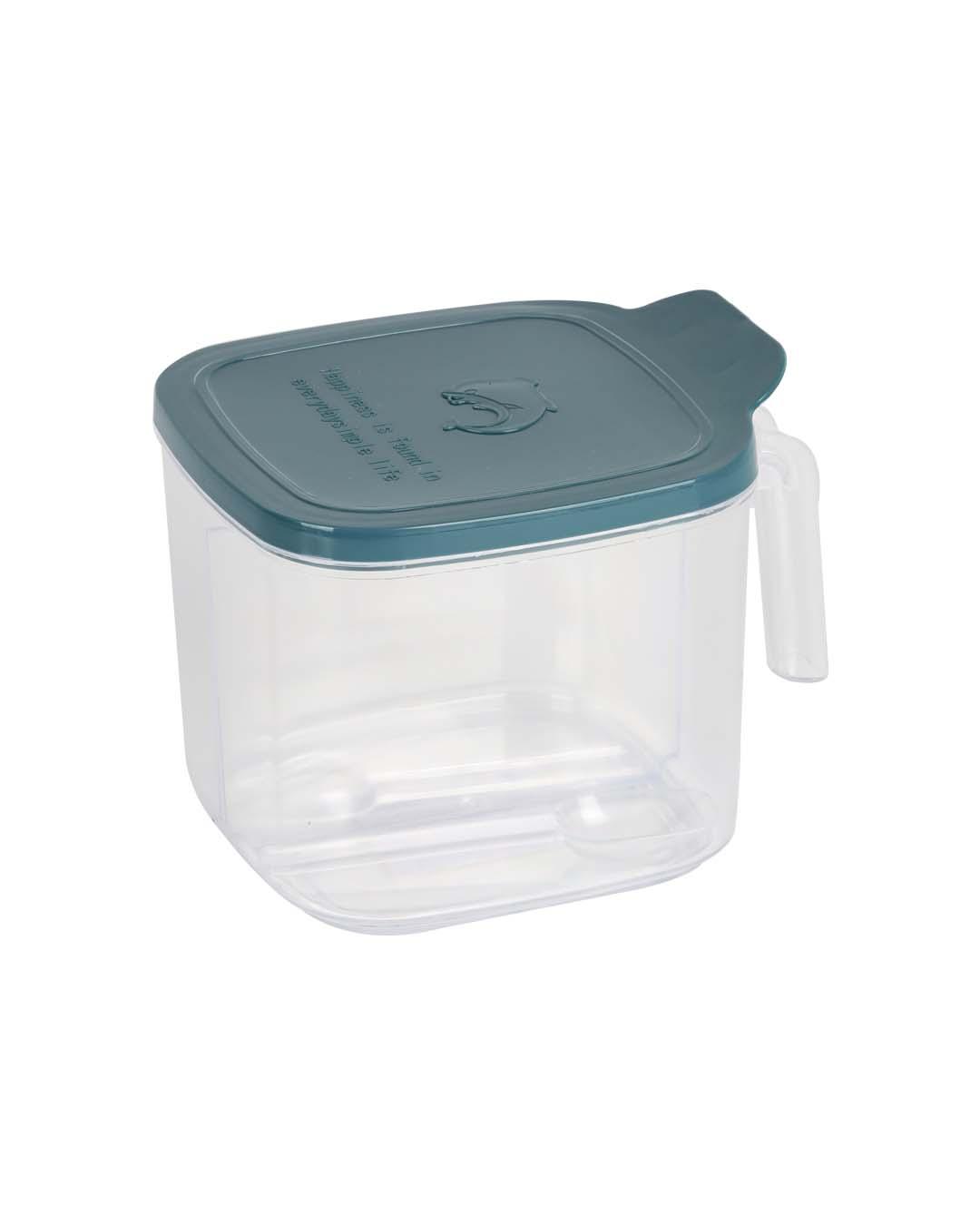 Spice Box with Lid & 2 Spoon, Deep Sea Green, Plastic - MARKET 99