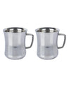 Stainless Steel Solid Tea & Coffee Mugs ( Set Of 2, 300 mL, Silver Colour ) - MARKET 99