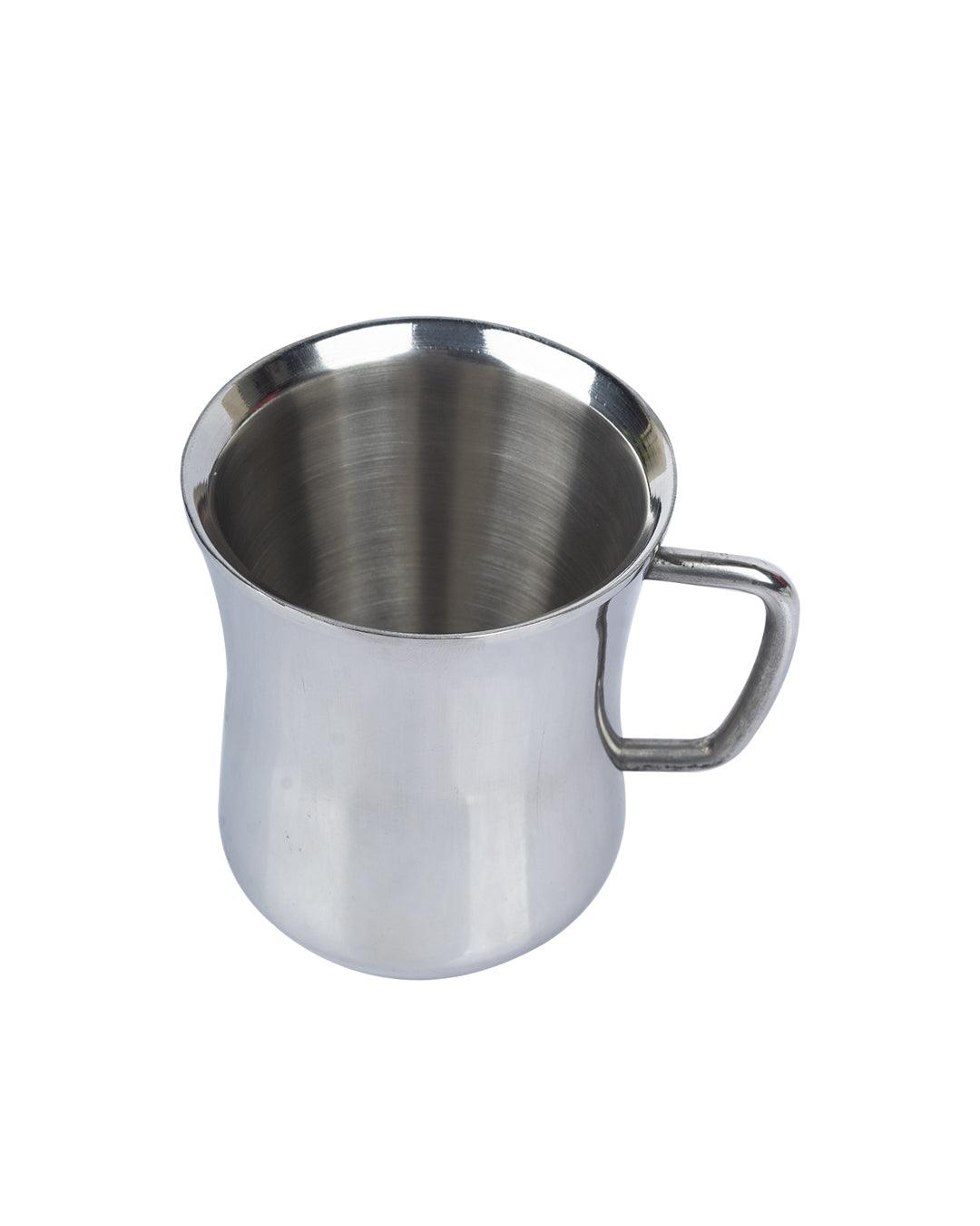 Stainless Steel Solid Tea & Coffee Mugs ( Set Of 2, 300 mL, Silver Colour ) - MARKET 99