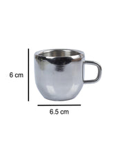 Stainless Steel Solid Tea & Coffee Mugs ( Set Of 6, 100 mL, Silver Colour) - MARKET 99