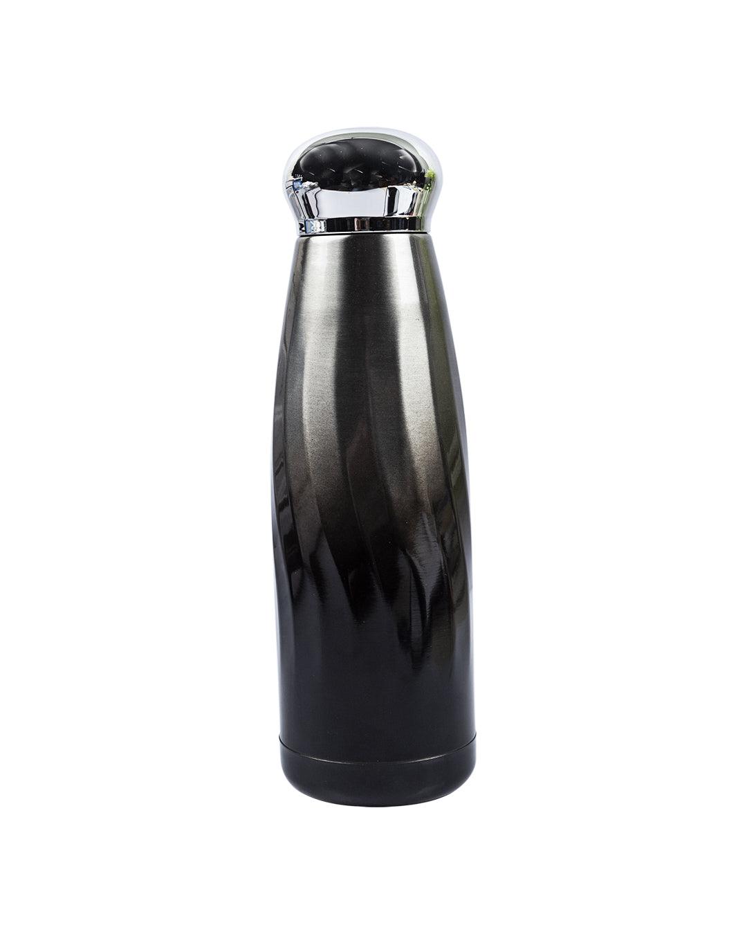 Stainless Steel Water Bottle with Dual Shade, Temperature Retention, Black, Stainless Steel, 350ML - MARKET 99