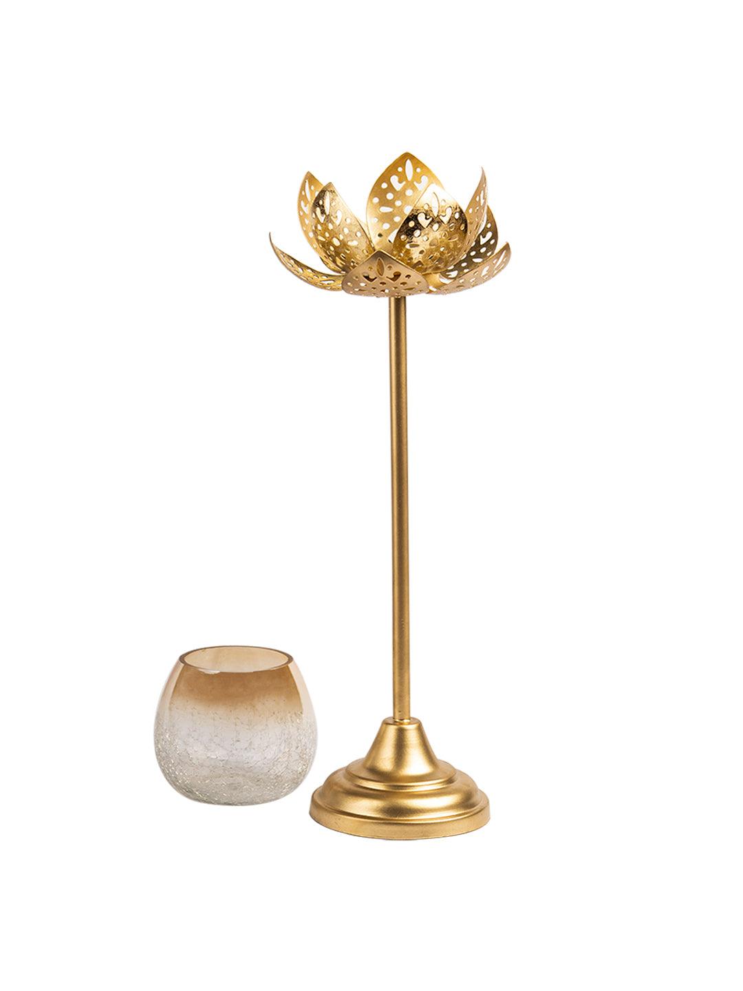 Diwali Decoration Item STANDING LOTUS T- LITE HOLDER(S)