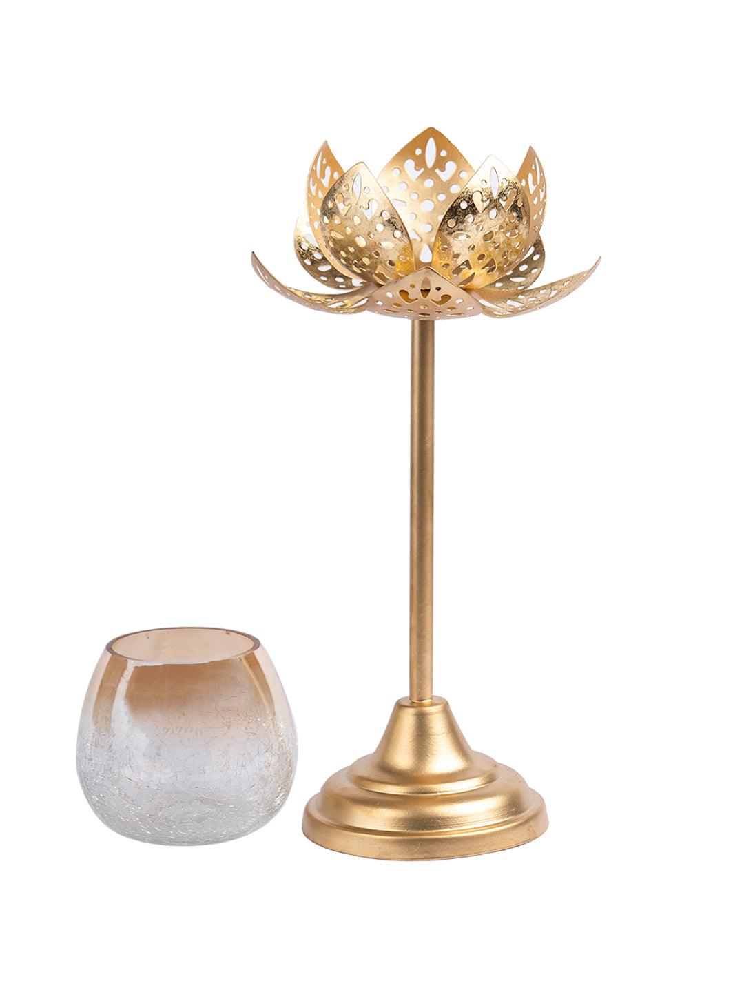 Diwali Decoration Item STANDING LOTUS T- LITE HOLDER(S)