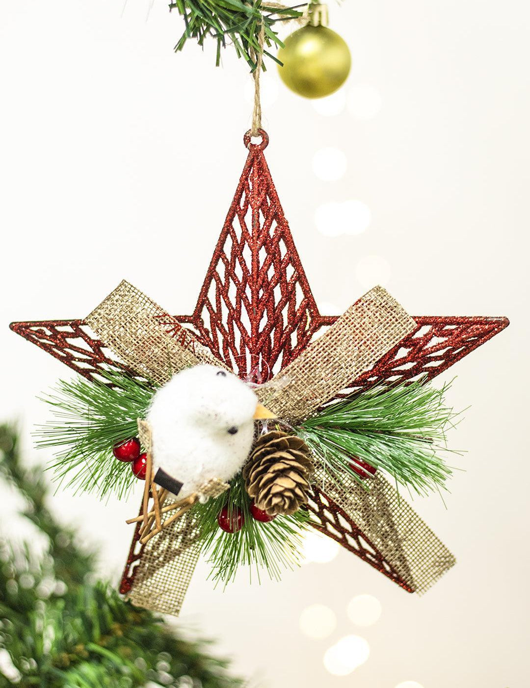 Star With White Bird - Christmas Hanging - Star With White Bird - MARKET 99