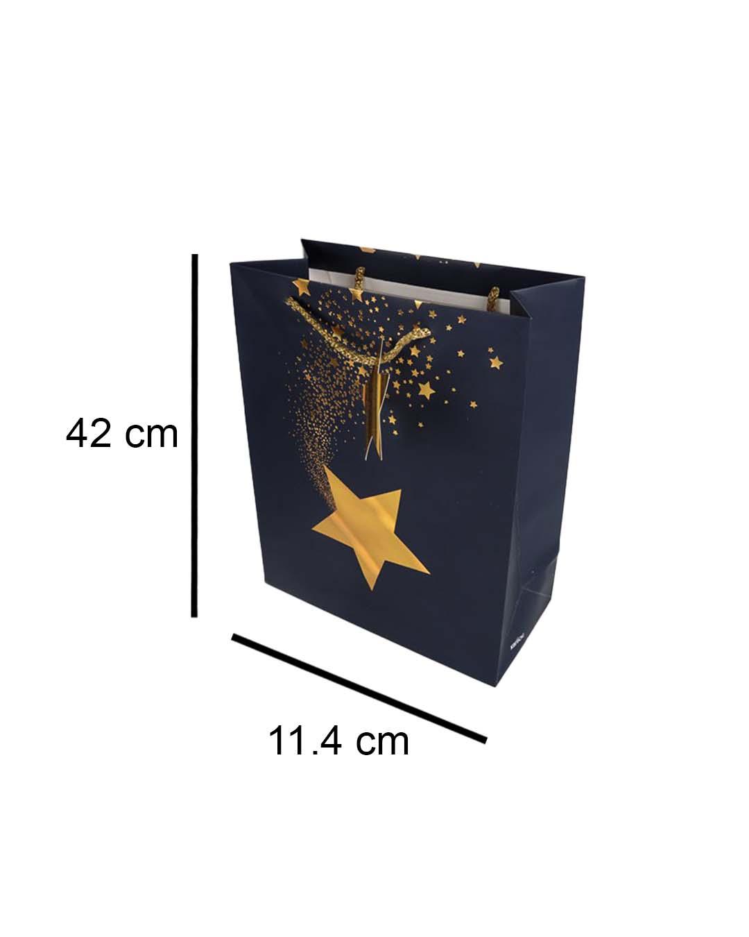 Stardust Gift Bag, Large, Navy Blue, Paper, Set of 3 - MARKET 99