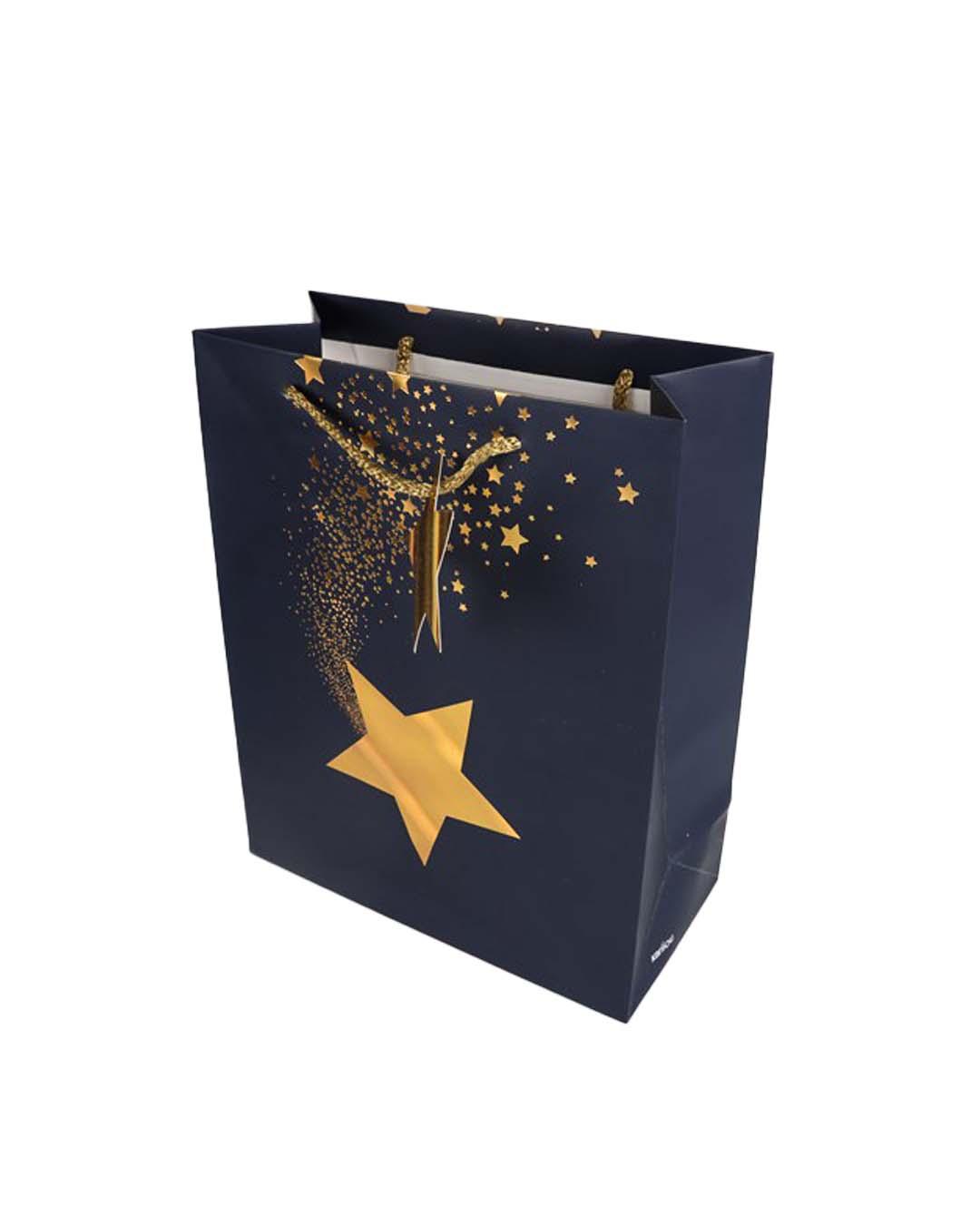 Stardust Gift Bag, Medium, Navy Blue, Paper, Set of 3 - MARKET 99