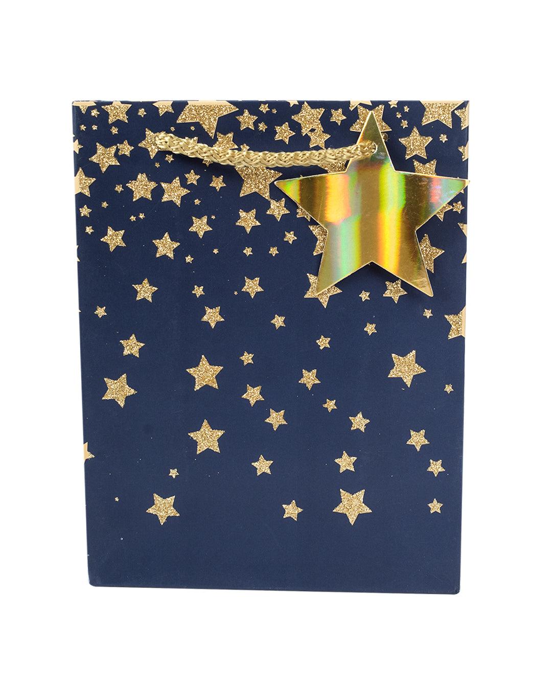 Starry Gift Bag, Large, Navy Blue, Paper, Set of 3 - MARKET 99