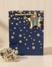 Starry Gift Bag, Large, Navy Blue, Paper, Set of 3