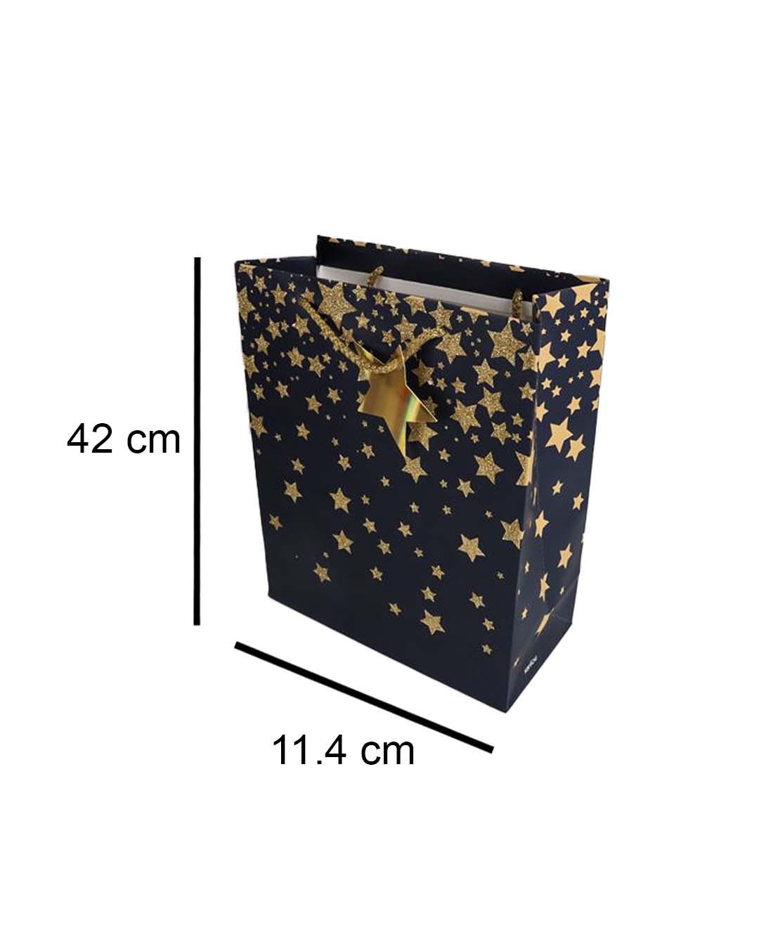 Starry Gift Bag, Large, Navy Blue, Paper, Set of 3 - MARKET 99