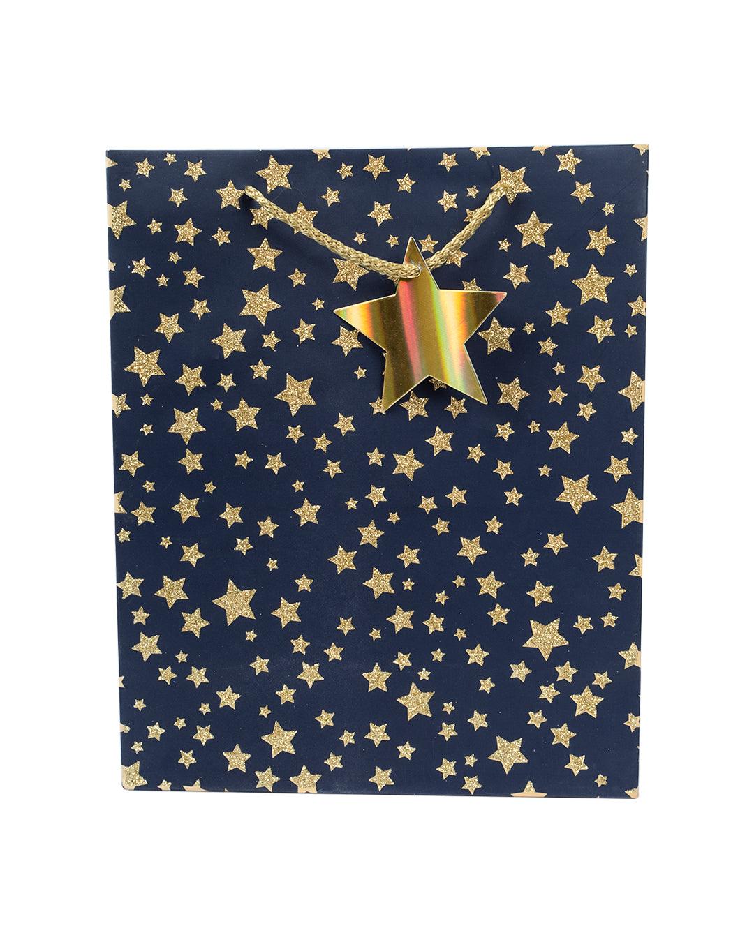 Starry Gift Bag, Medium, Navy Blue, Paper, Set of 3 - MARKET 99