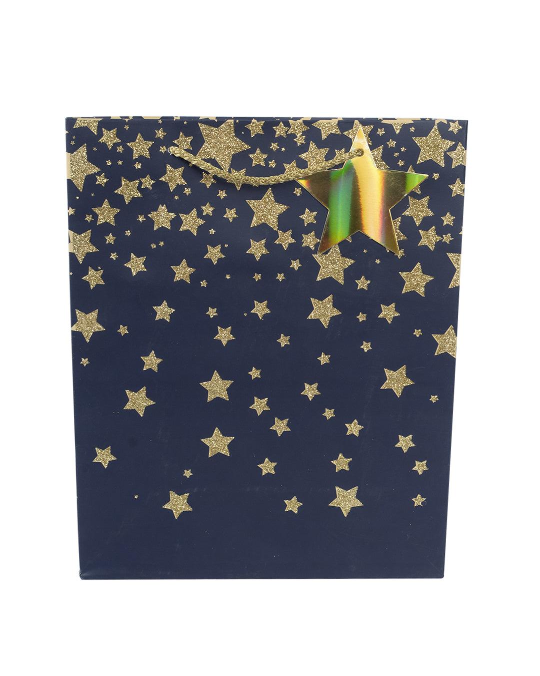 Starry Gift Bag, Medium, Navy Blue, Paper, Set of 3 - MARKET 99