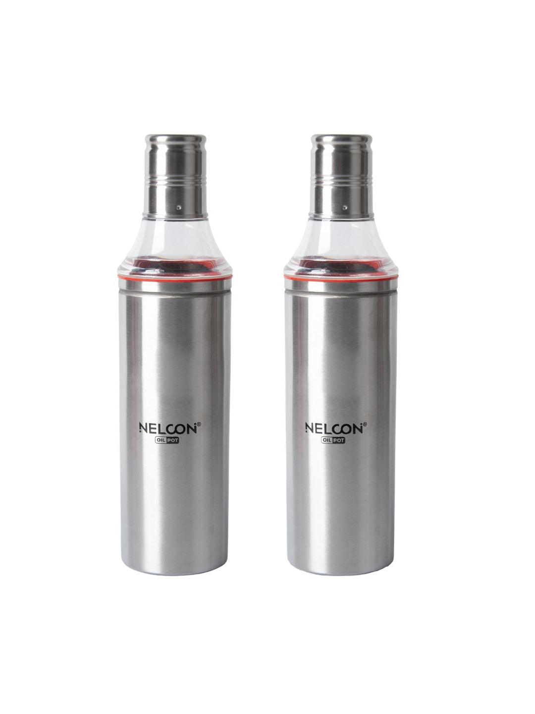 Steel Oil Dispenser Set Of 2 Pcs (Each 1000 Ml)