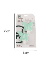 Sticky Hooks, Self Adhesive Back, Butterfly Shaped Design, Turquoise, Plastic - MARKET 99