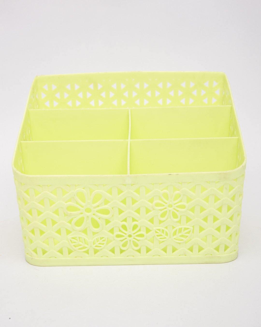 Storage Basket, Organiser, for Home, Green, Plastic - MARKET 99