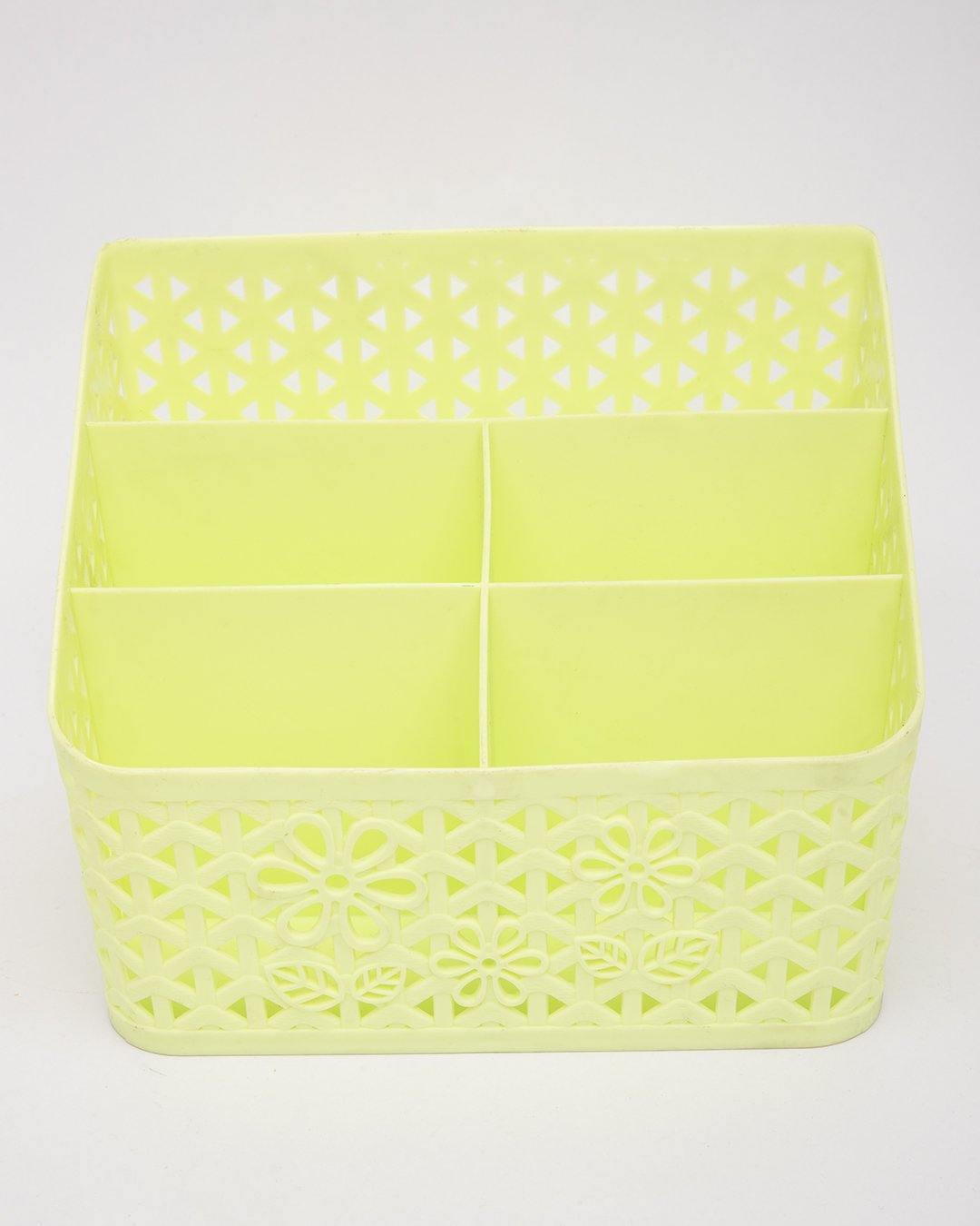 Storage Basket, Organiser, for Home, Green, Plastic - MARKET 99