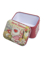 Storage Box, for Home & Kitchen, Secret Valentine, Red, Tin, Set of 3 - MARKET 99