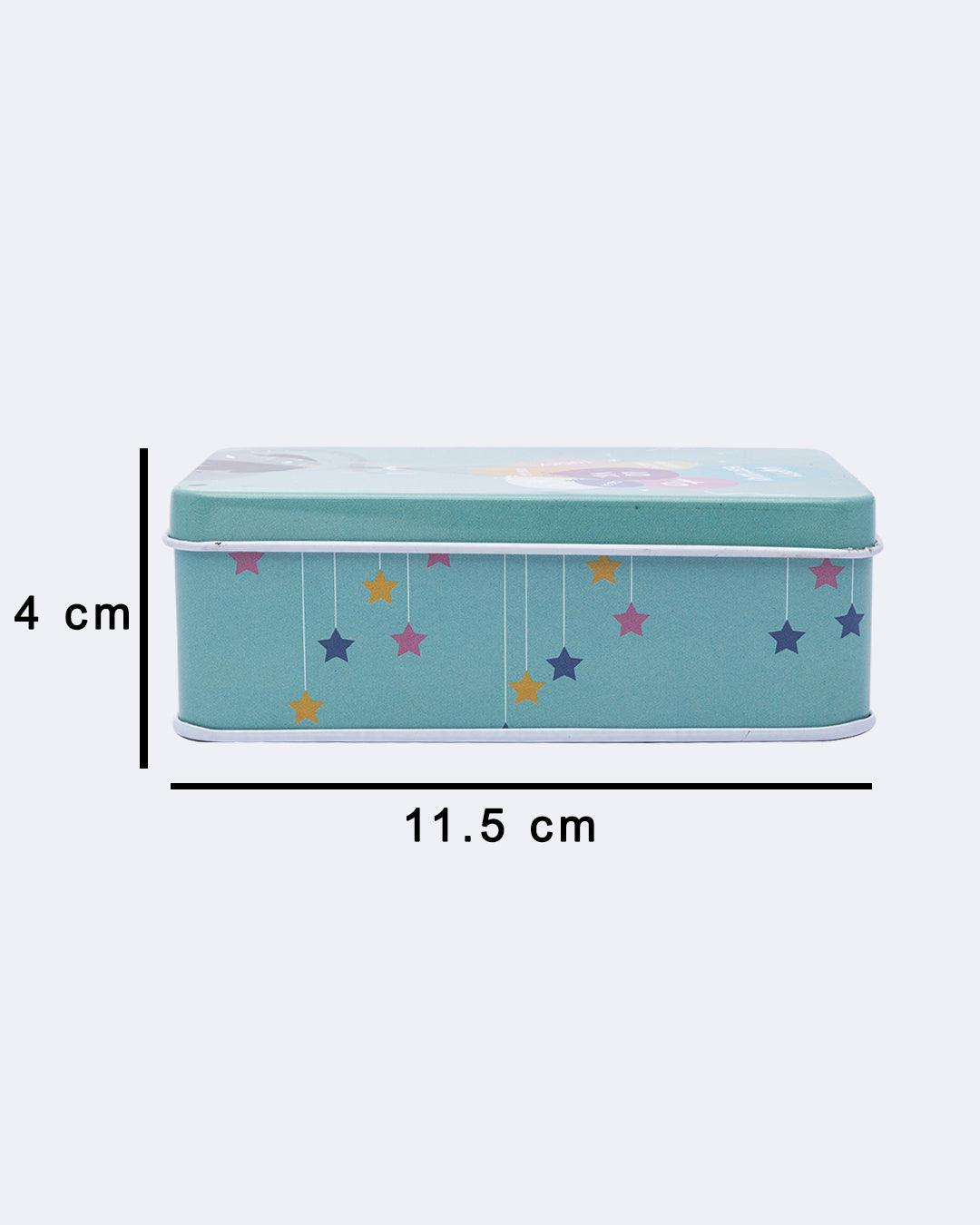 Storage Box, for Home, Elephant Pictograph, Light Blue, Tin, Set of 2 - MARKET 99