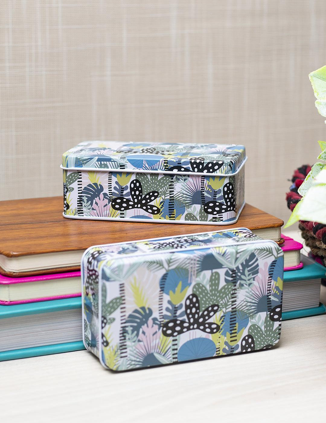Storage Box, for Home, Multi Color, Tin, Set of 2 - MARKET 99