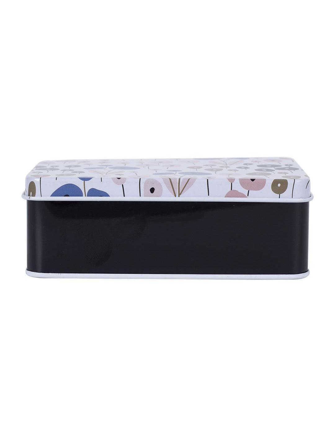 Storage Box, Print, White, Tin - MARKET 99