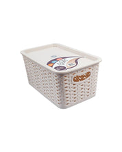 Storage Box with Lid, Beige, Plastic, Set of 2 - MARKET 99