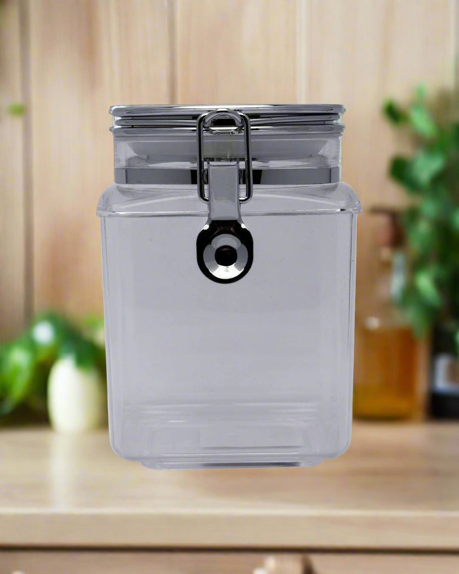Storage Jar, for Kitchen & Home, Transparent, Plastic, 1.2 Litre - MARKET 99