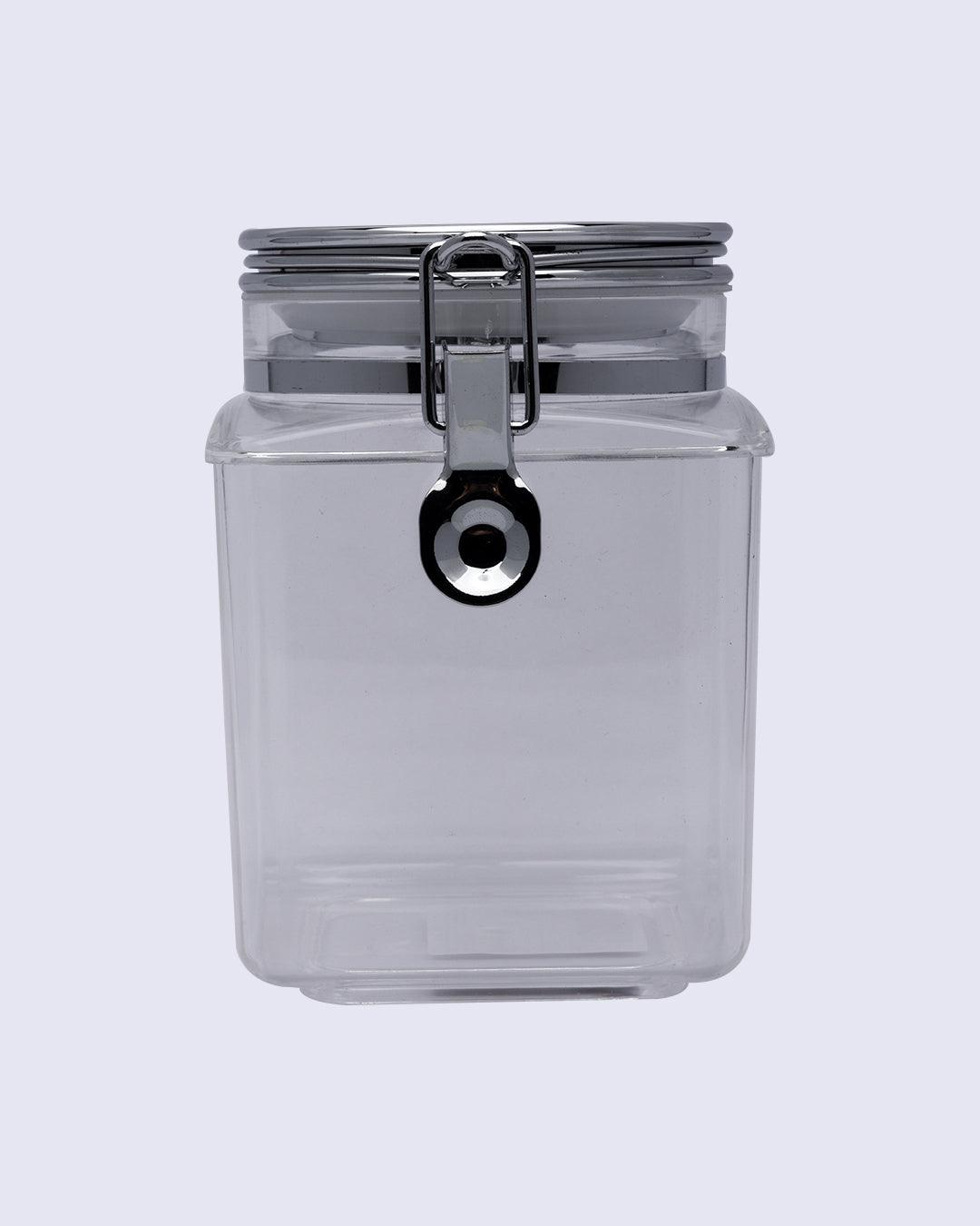 Storage Jar, for Kitchen & Home, Transparent, Plastic, 1.2 Litre - MARKET 99