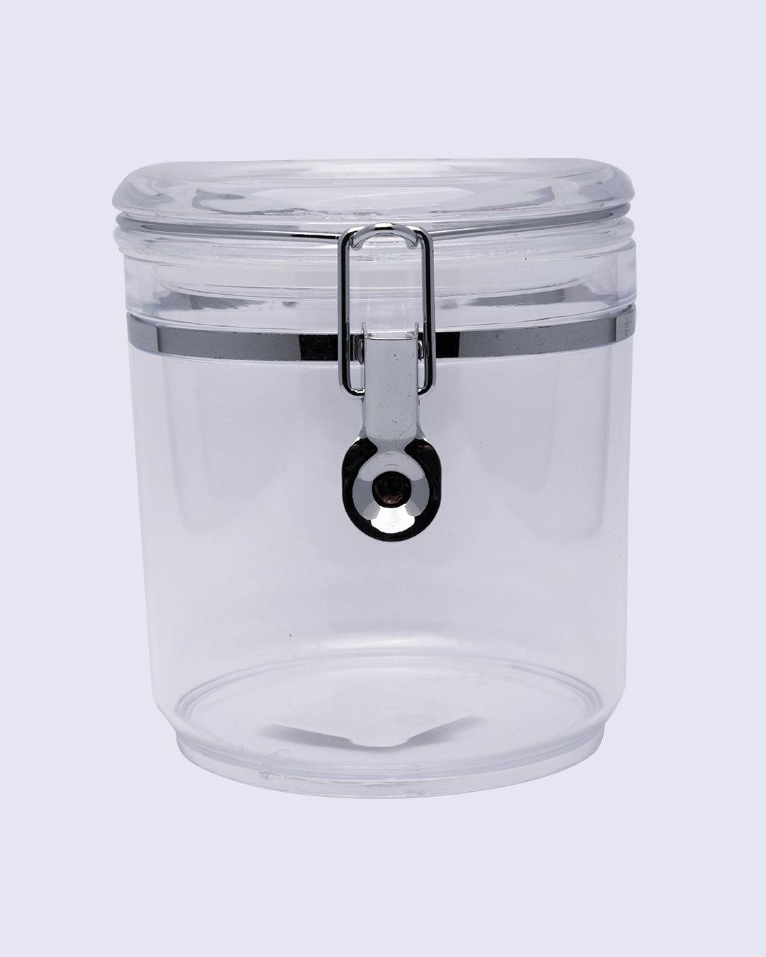 Storage Jar, for Kitchen & Home, Transparent, Plastic, 1.3 Litre - MARKET 99