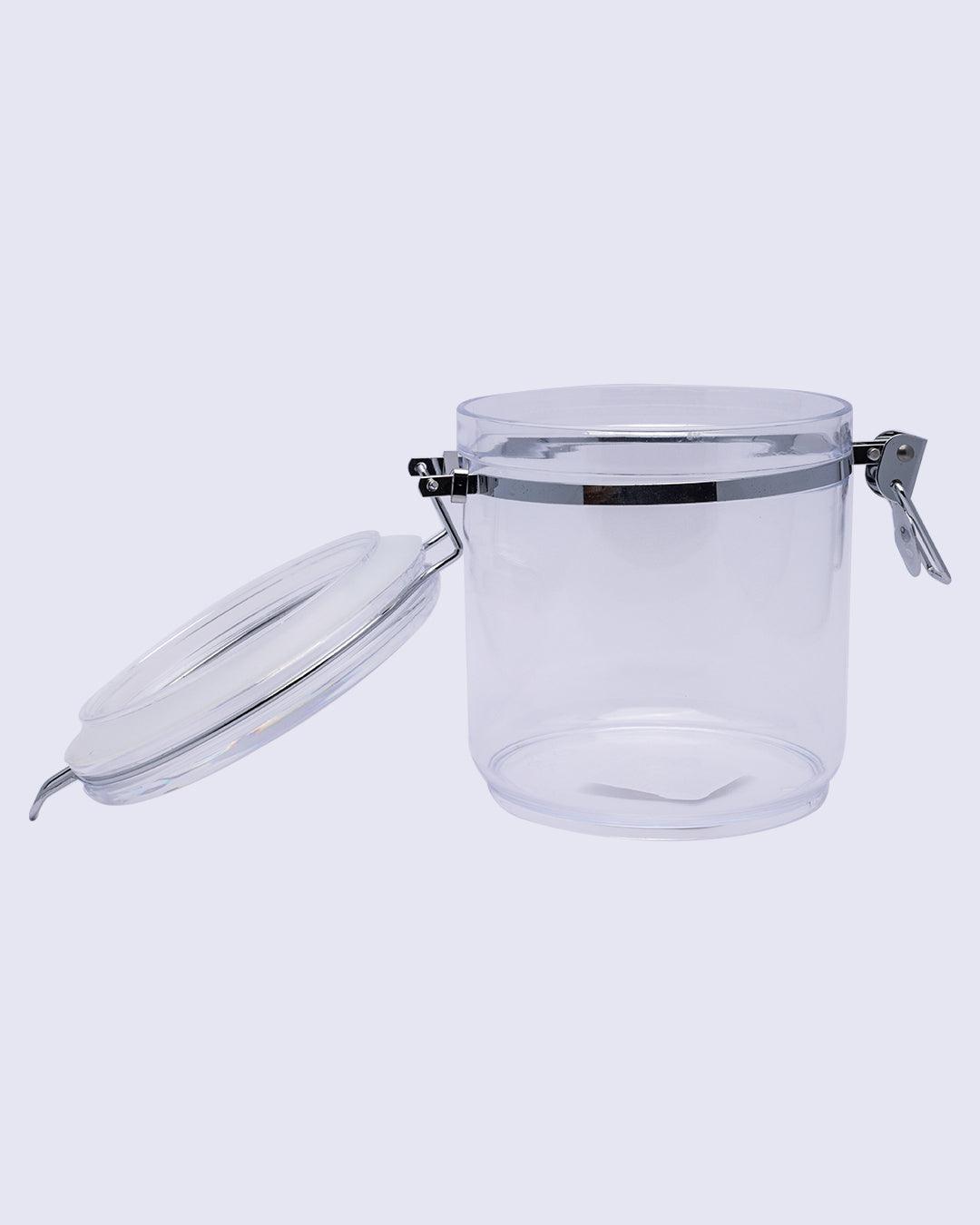 Storage Jar, for Kitchen & Home, Transparent, Plastic, 1.3 Litre - MARKET 99