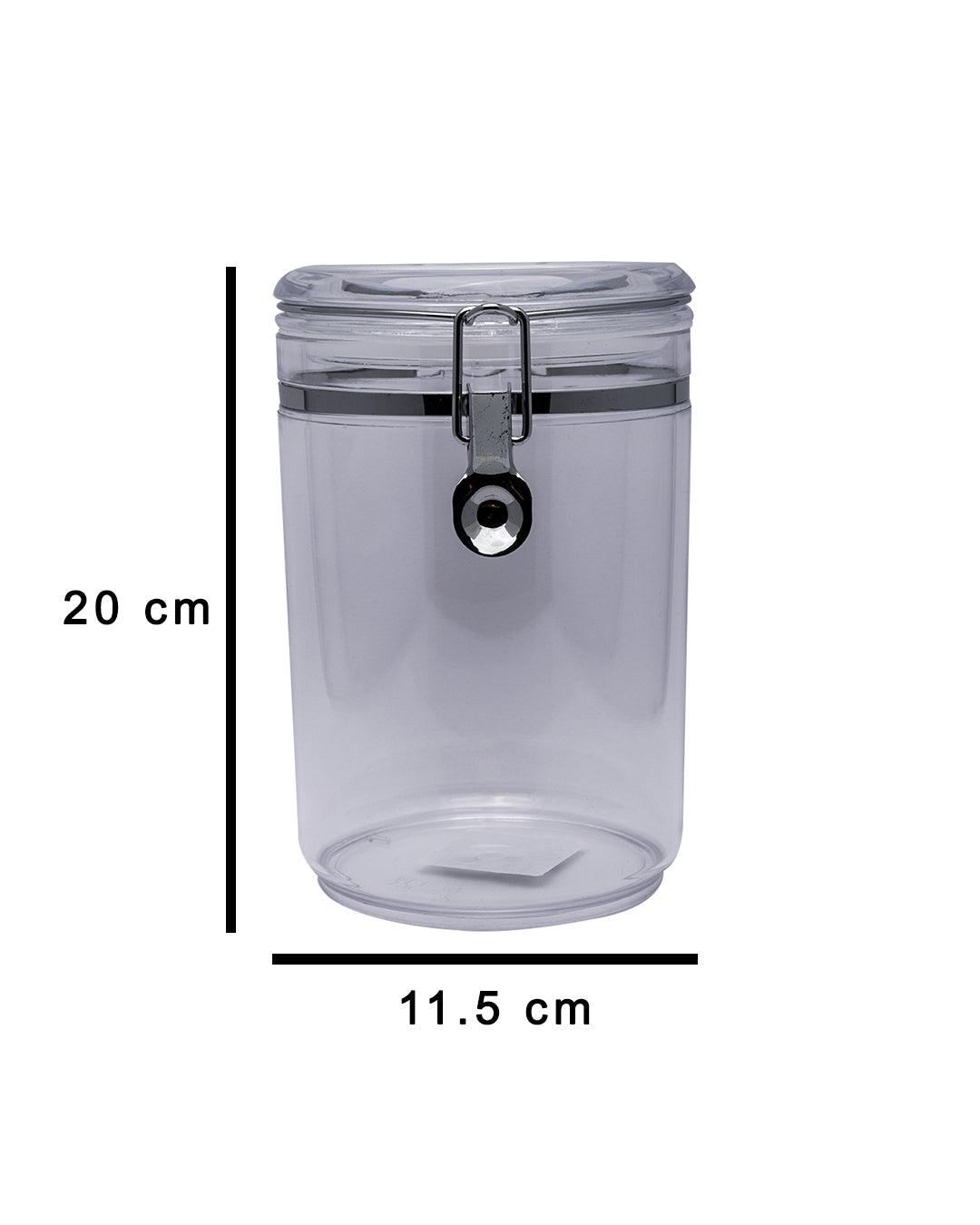Storage Jar, for Kitchen & Home, Transparent, Plastic, 1.9 Litre - MARKET 99