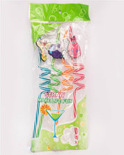 Straw Set, Animal Design, Multicolour, Plastic, Set of 4 - MARKET 99