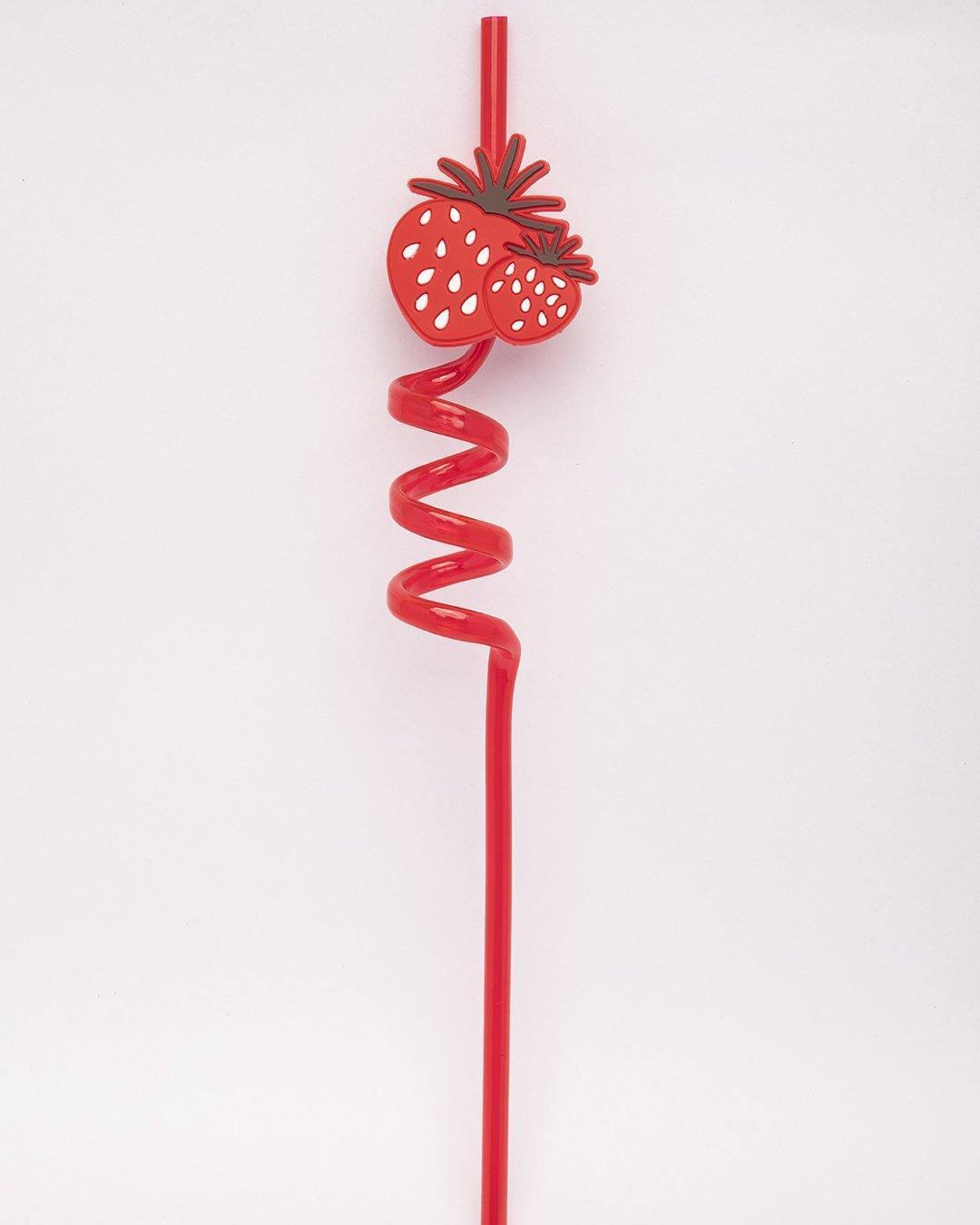 Straw Set, Fruit Design, Multicolour, Plastic, Set of 4 - MARKET 99