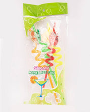 Straw Set, Fruit Design, Multicolour, Plastic, Set of 4 - MARKET 99