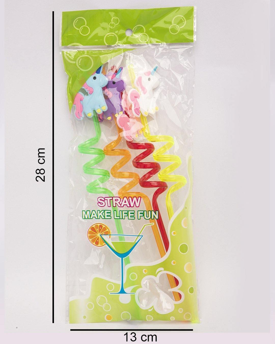 Unicorn Spiral Straw - Set of 4