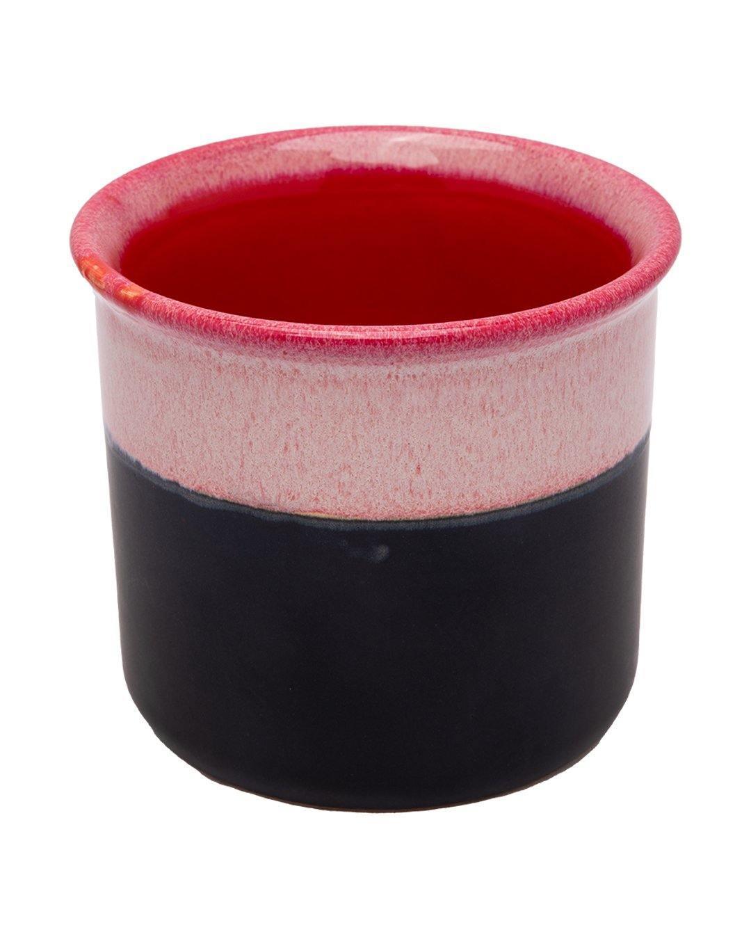 Studio Planter, Two Tone Design, Red & Black, Ceramic - MARKET 99