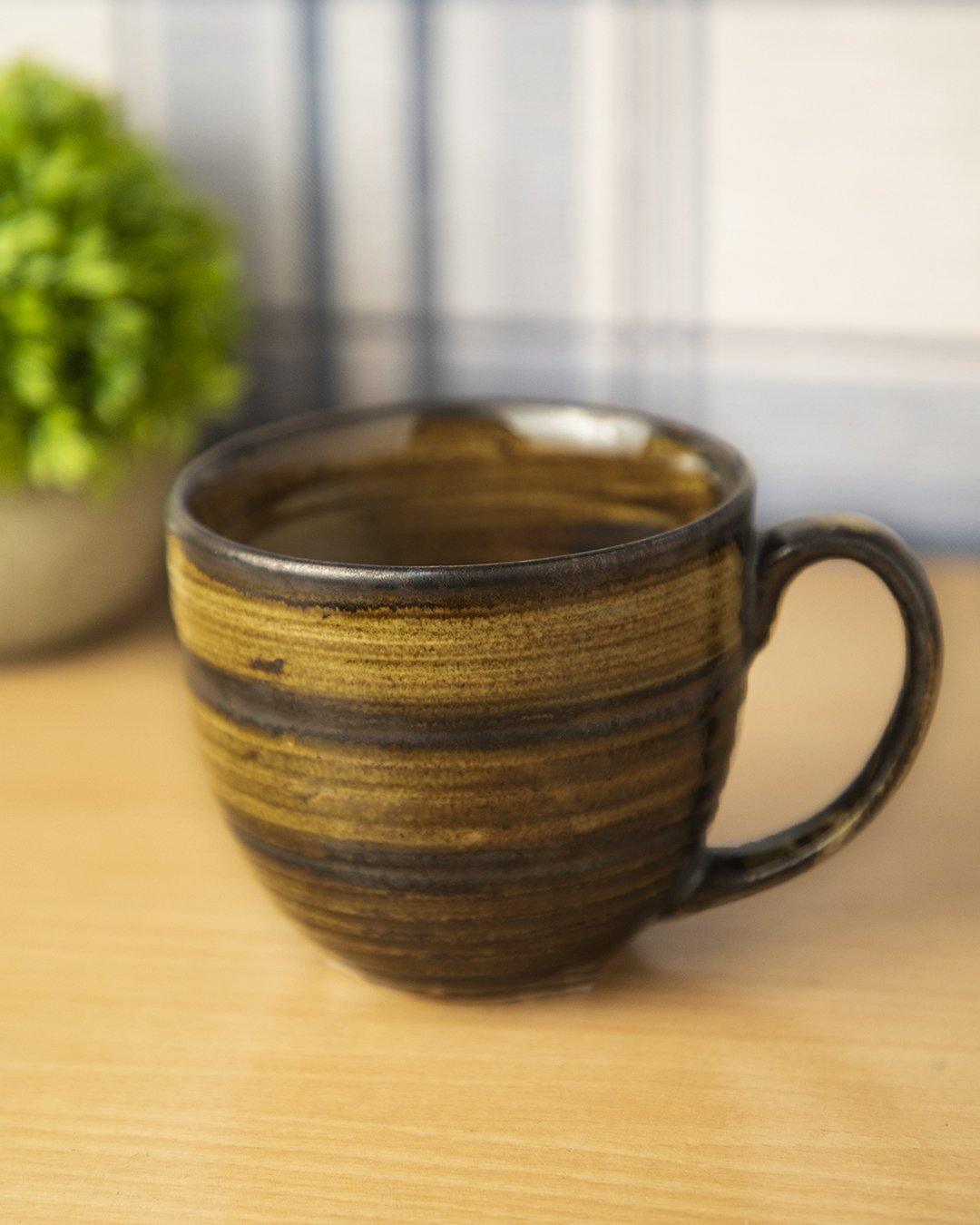 Studio Pottery Cup, Brown, Ceramic, 380 mL - MARKET 99