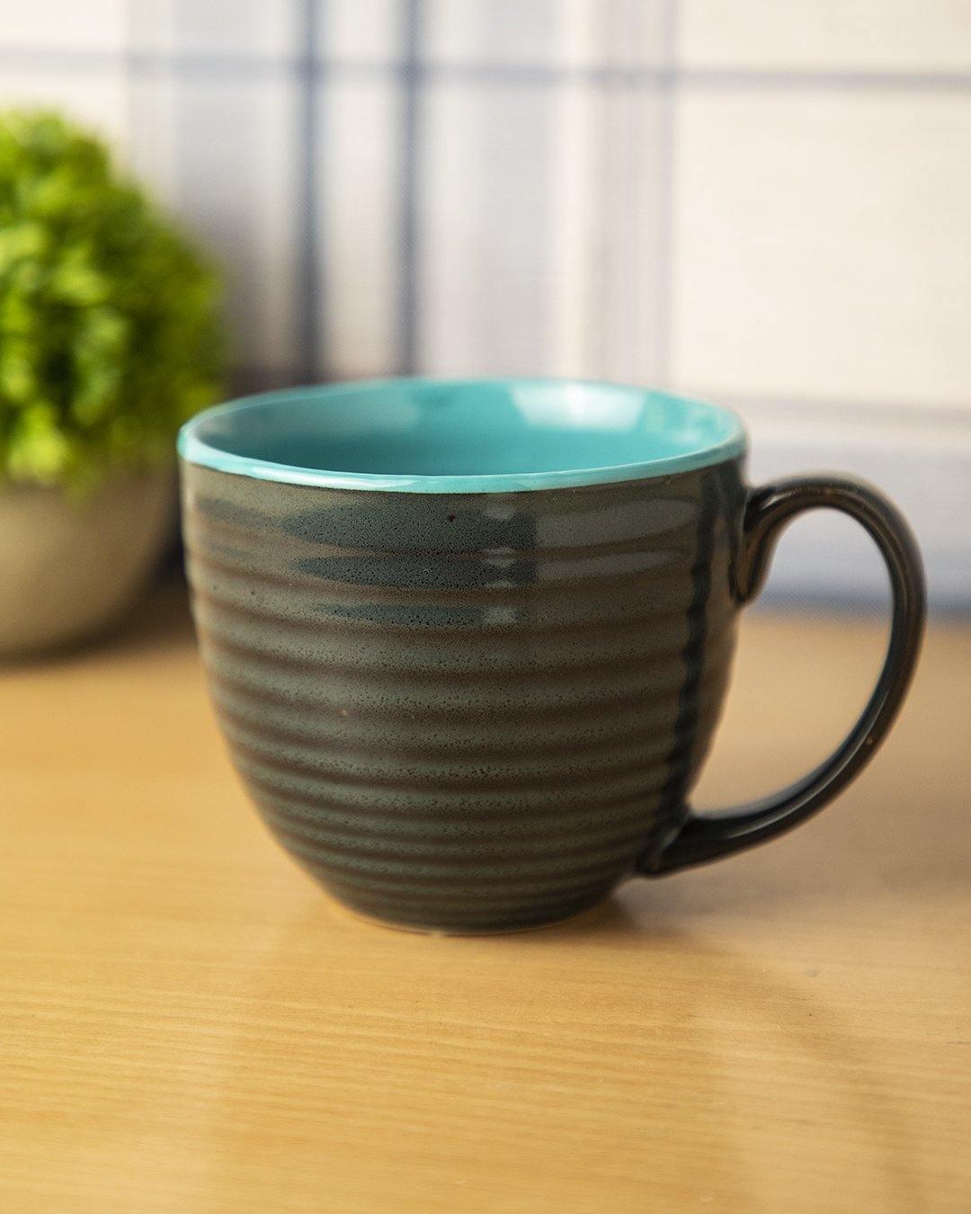 Studio Pottery Cup, Turquoise, Ceramic, 380 mL - MARKET 99