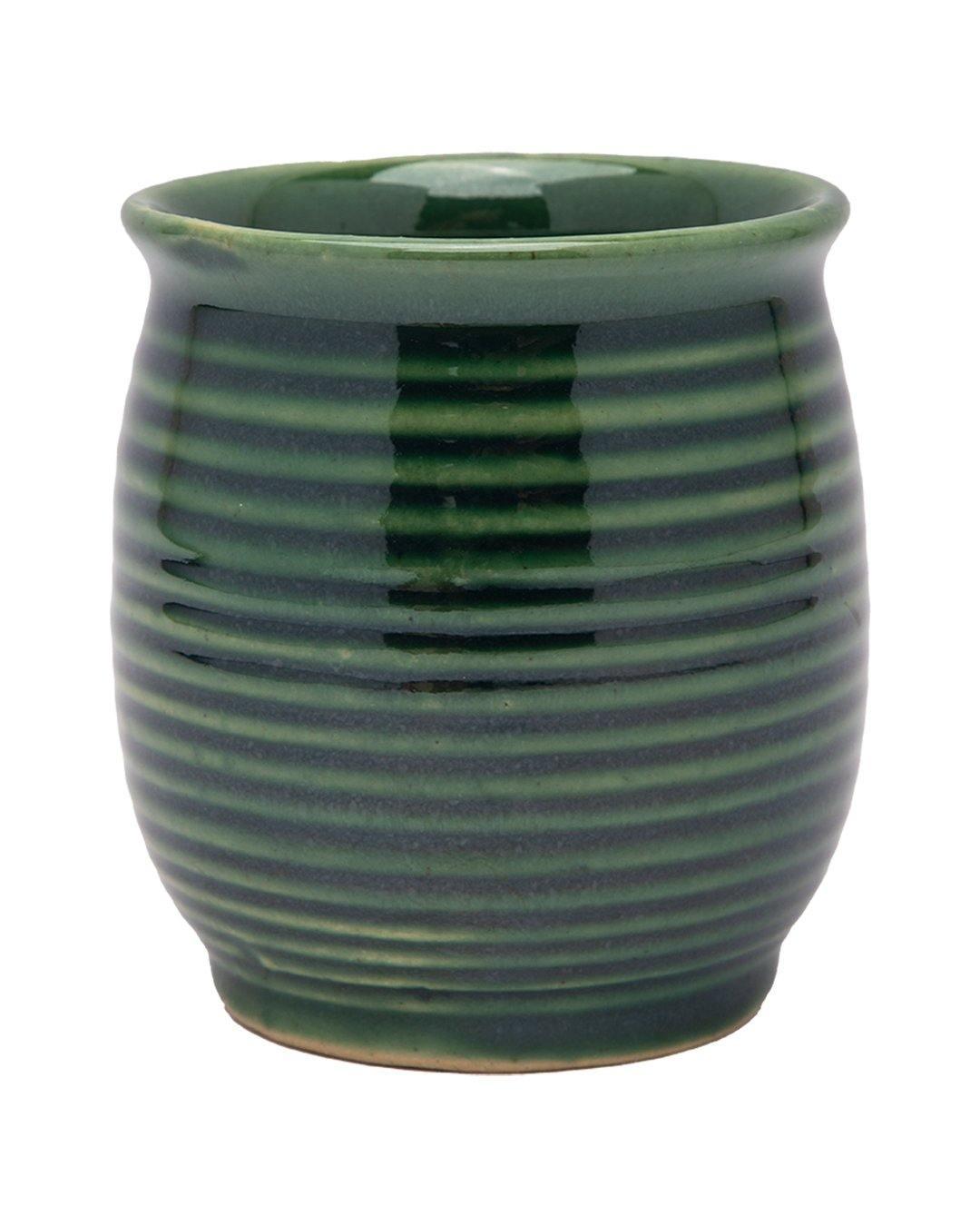 Studio Pottery Kulhad, Green, Ceramic, Set of 6, 200 mL - MARKET 99