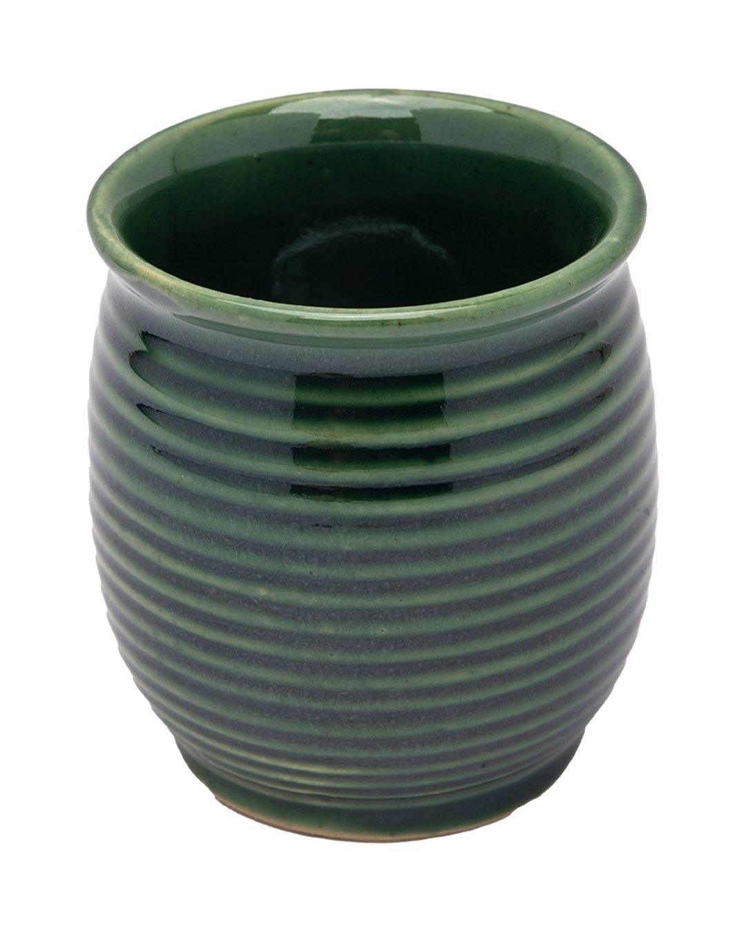 Studio Pottery Kulhad, Green, Ceramic, Set of 6, 200 mL - MARKET 99