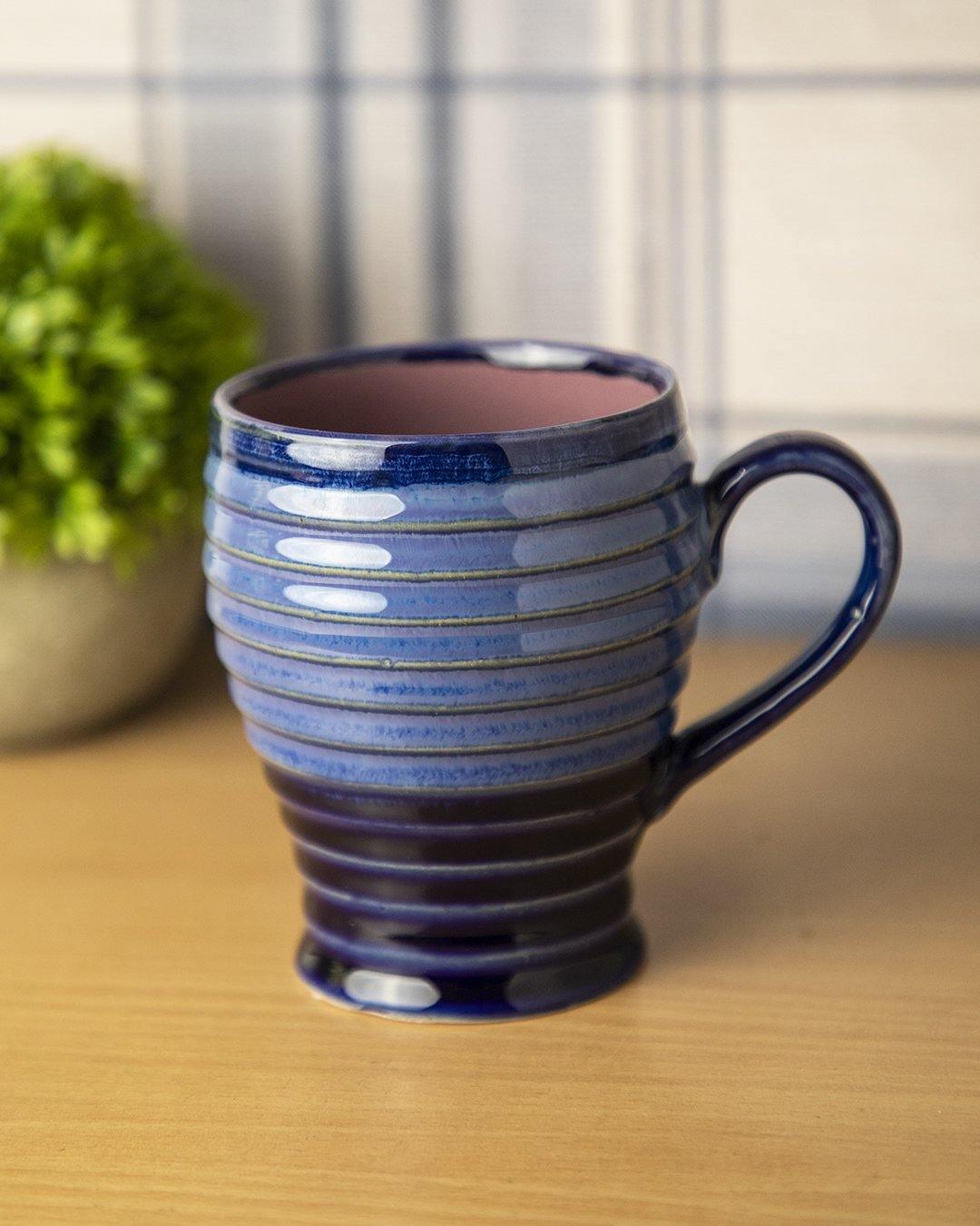 Studio Pottery Mug, Blue & Purple, Ceramic, 300 mL - MARKET 99