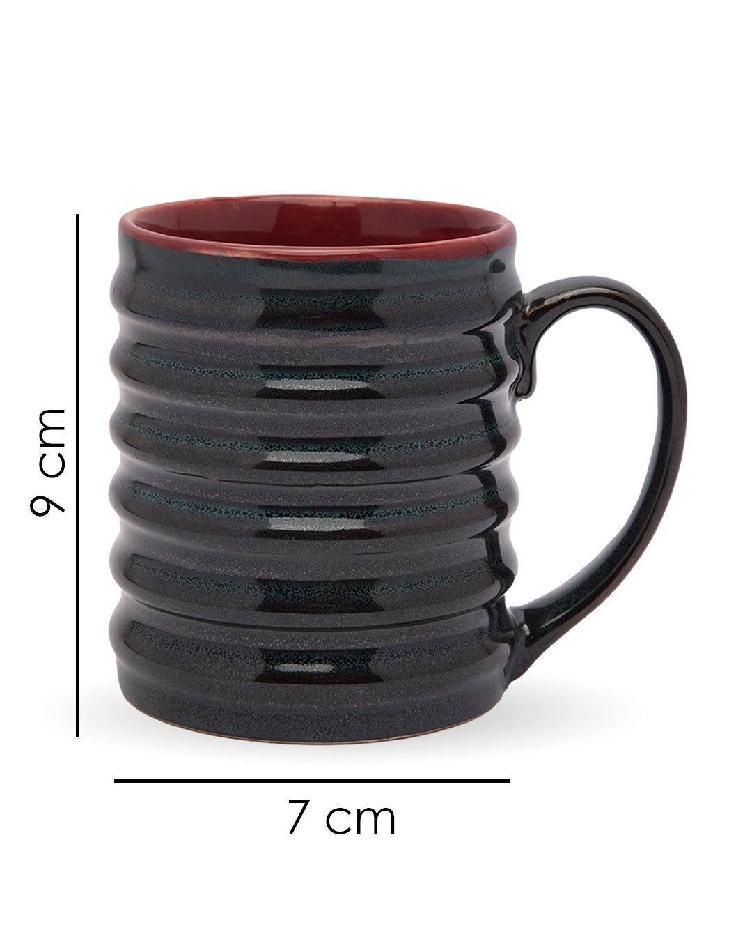 Studio Pottery Mug, Blue & Red, Ceramic, 280 mL - MARKET 99