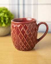 Studio Pottery Mug, Dark Red, Ceramic, 300 mL - MARKET 99